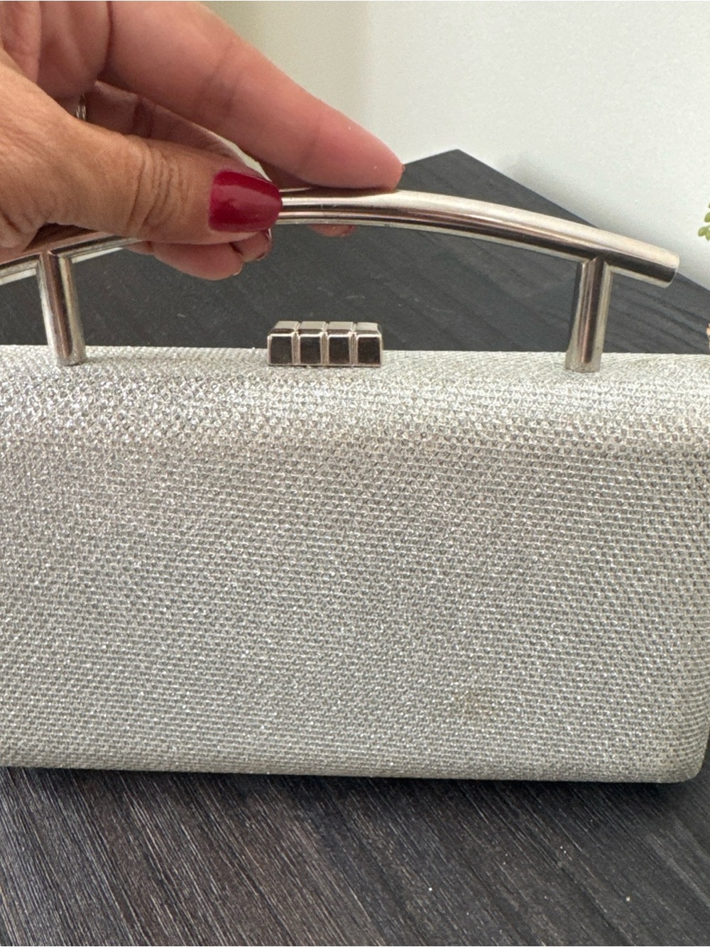 Silver Sparkle Evening Clutch Handbag